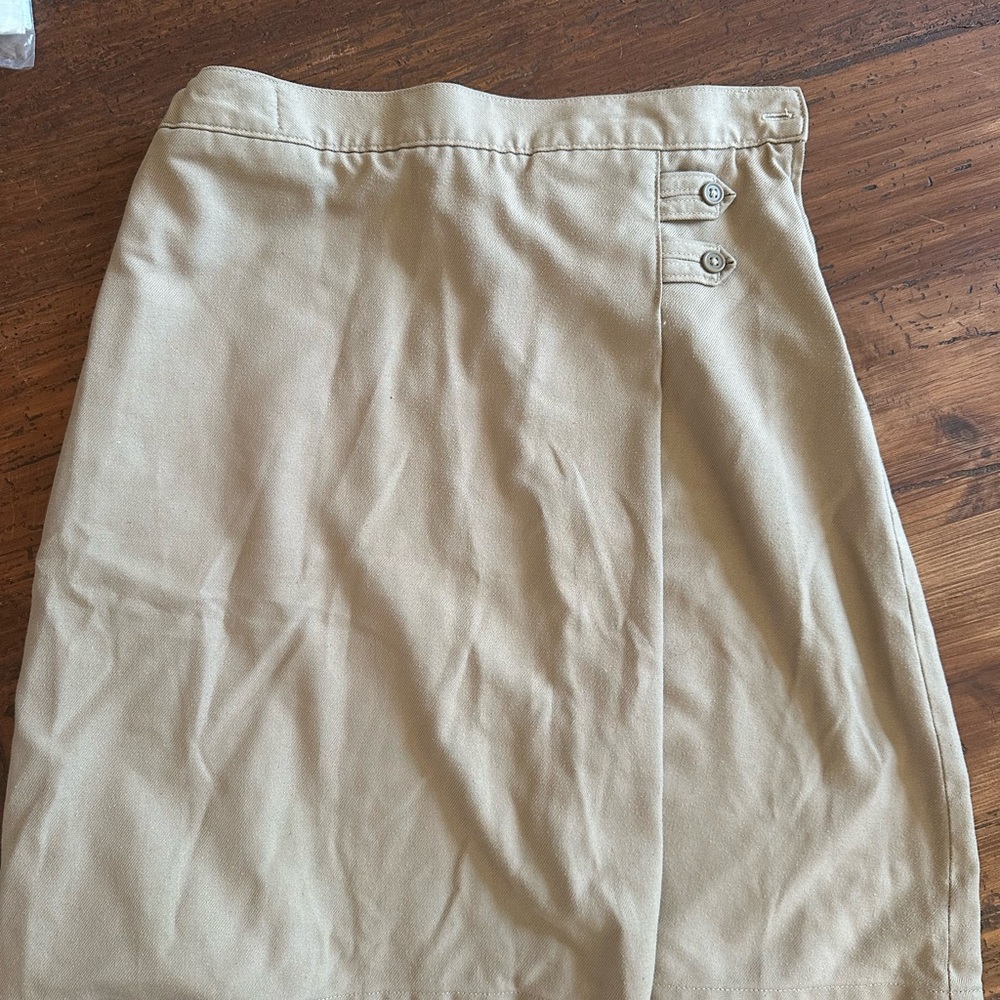Lands' End Classic Beige Pencil Skirt